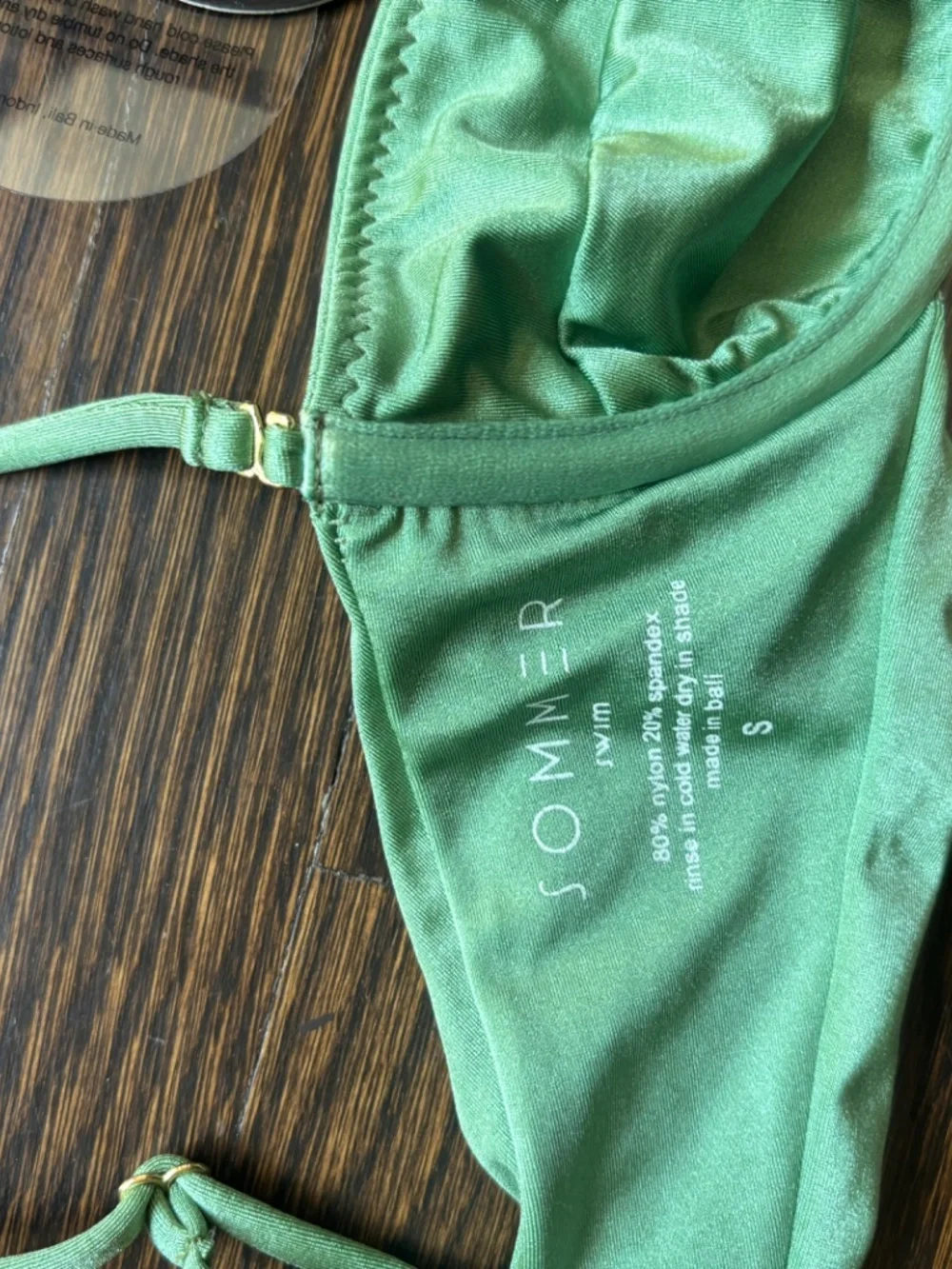 Sommer Swim Green Bikini Set | Ruched Underwire Top & Bottom | Size S | NWT - Picture 6 of 7